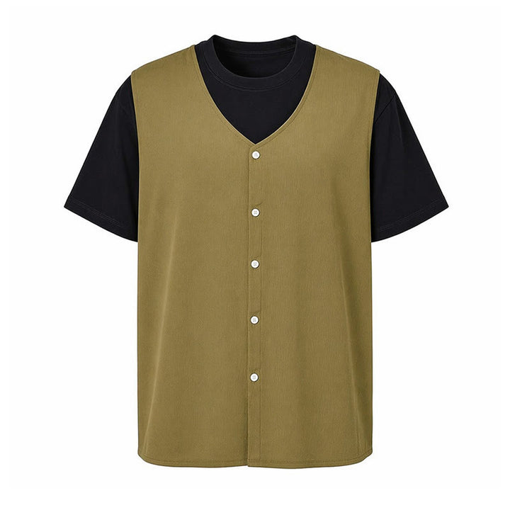 Gilet d'été simple pour homme en coton et lin uni - image 11