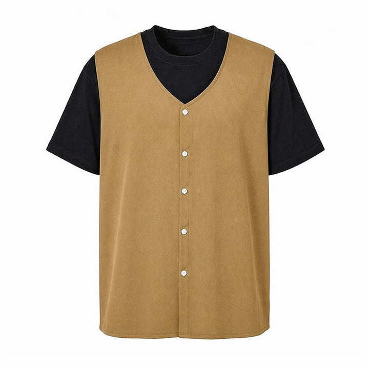 Gilet d'été simple pour homme en coton et lin uni - image 14
