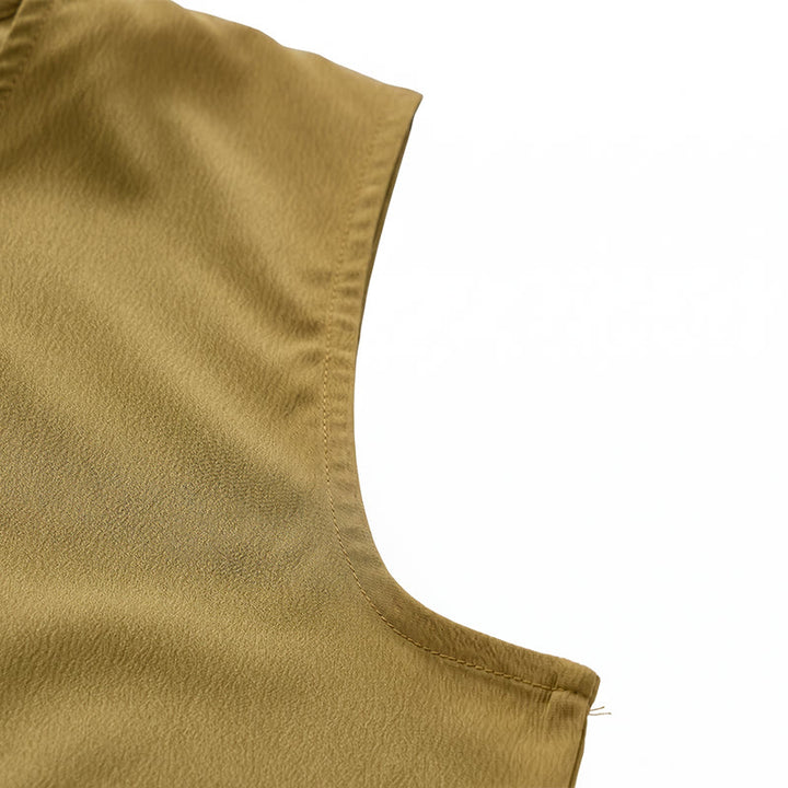 Gilet d'été simple pour homme en coton et lin uni - image 10