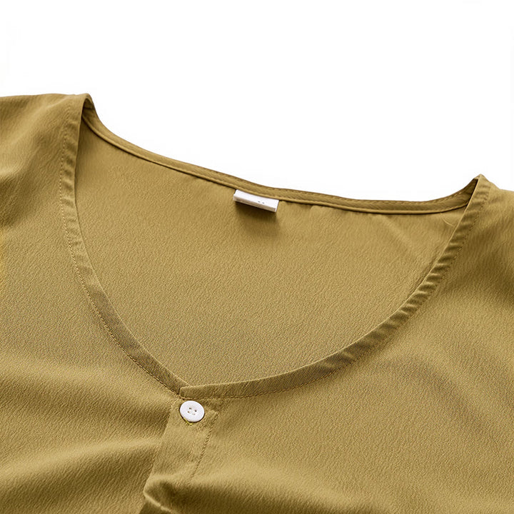 Gilet d'été simple pour homme en coton et lin uni - image 7