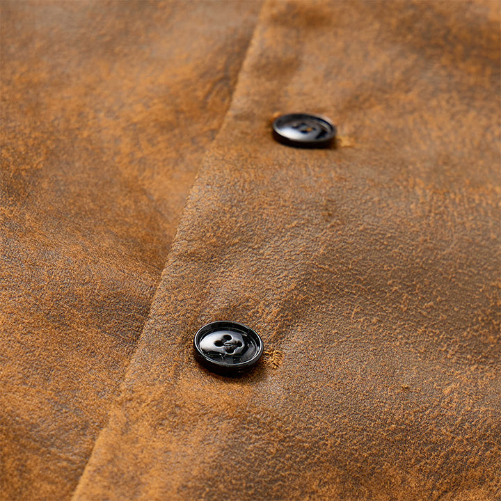 Gilet western robuste pour homme, imprimé marron tabac - image 5
