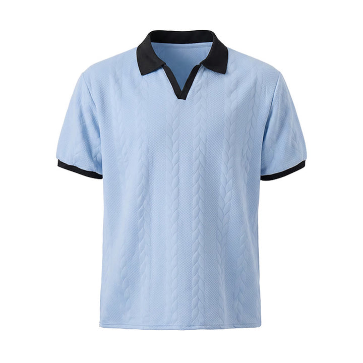 Polo décontracté en maille à col contrasté pour homme - image 12