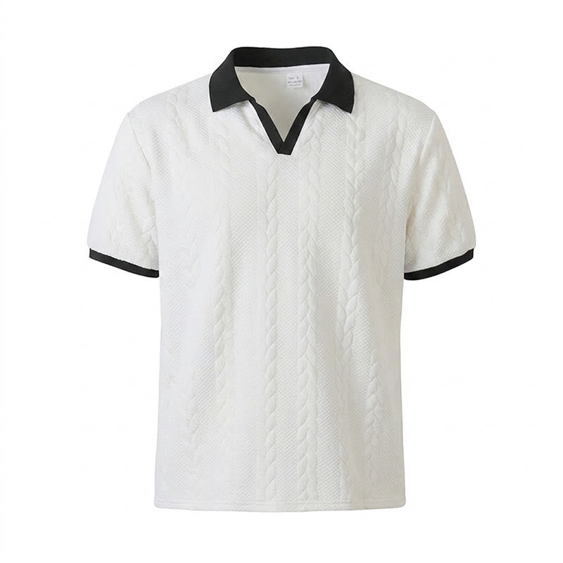 Polo décontracté en maille à col contrasté pour homme - image 17