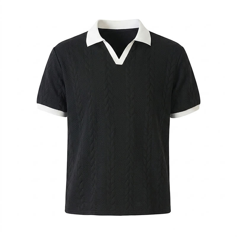 Polo décontracté en maille à col contrasté pour homme - image 15