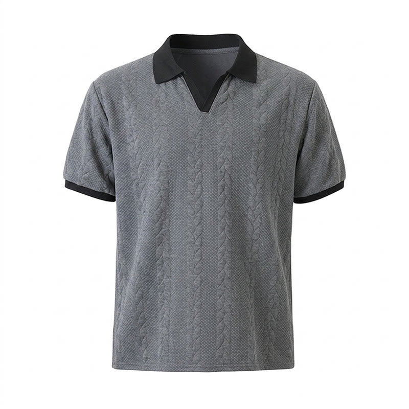 Polo décontracté en maille à col contrasté pour homme - image 14