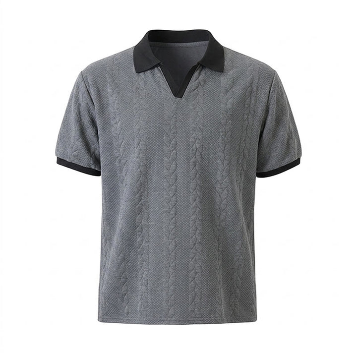 Polo décontracté en maille à col contrasté pour homme - image 14