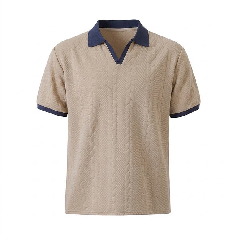 Polo décontracté en maille à col contrasté pour homme - image 16