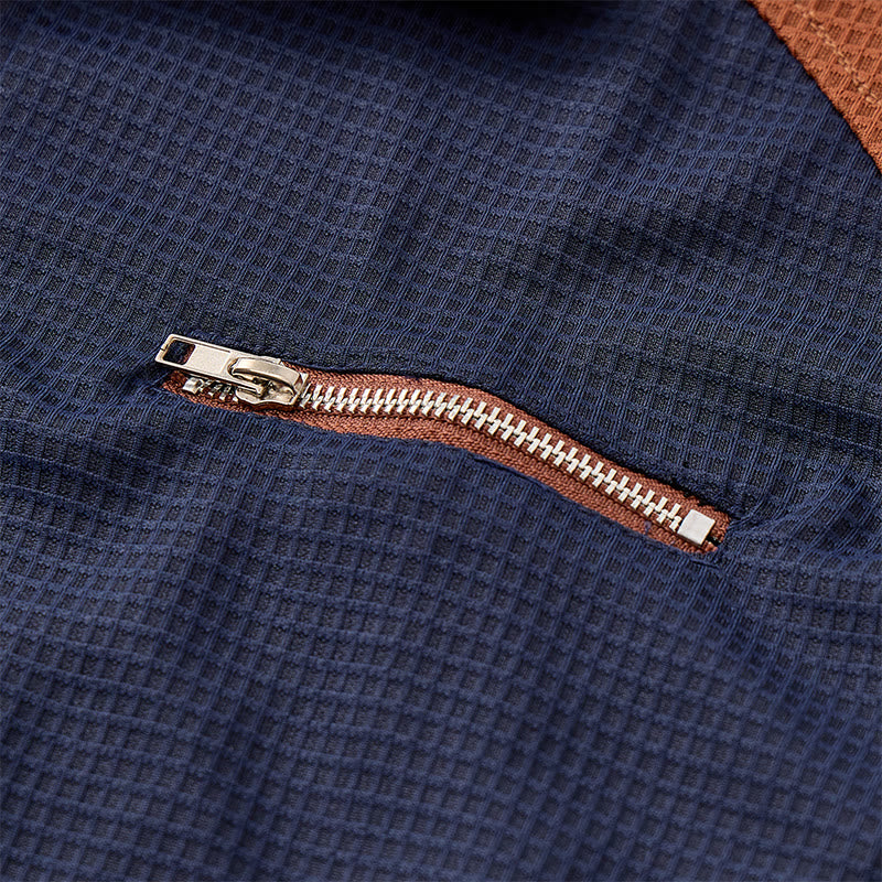 Polo homme à fermeture éclair et texture gaufrée - image 8