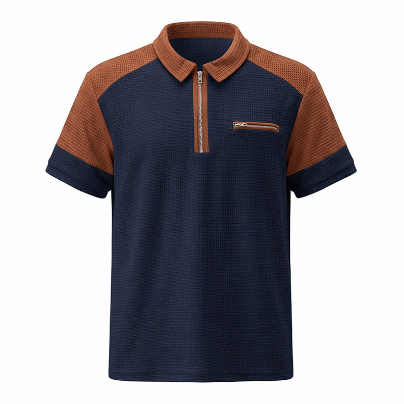 Polo d'été rétro à col zippé pour homme - image 16