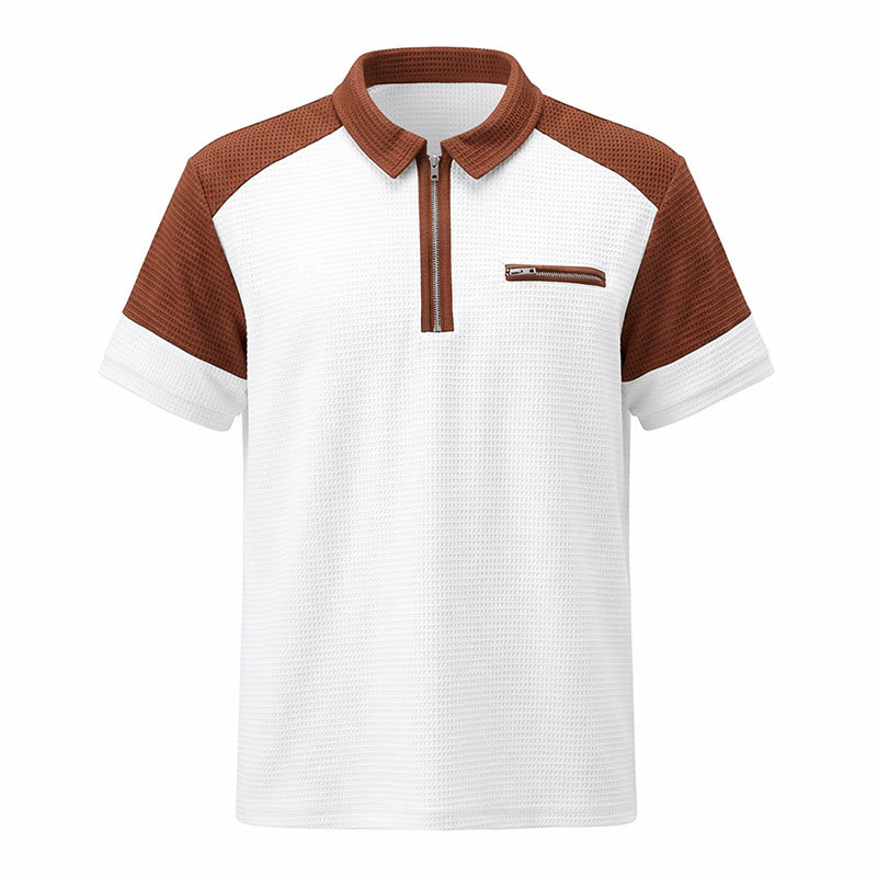 Polo d'été rétro à col zippé pour homme - image 14