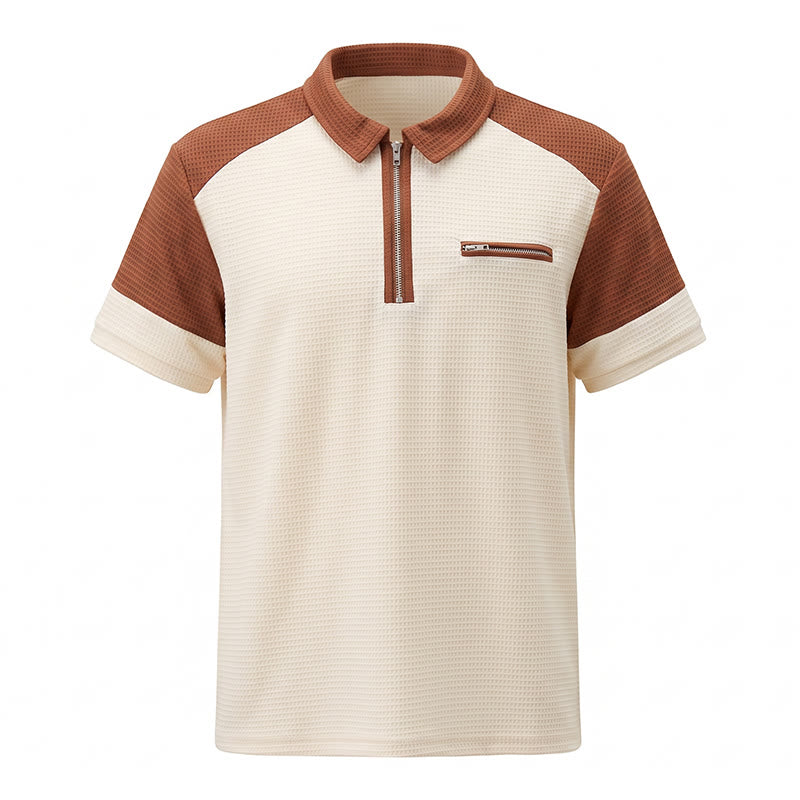 Polo d'été rétro à col zippé pour homme - image 12