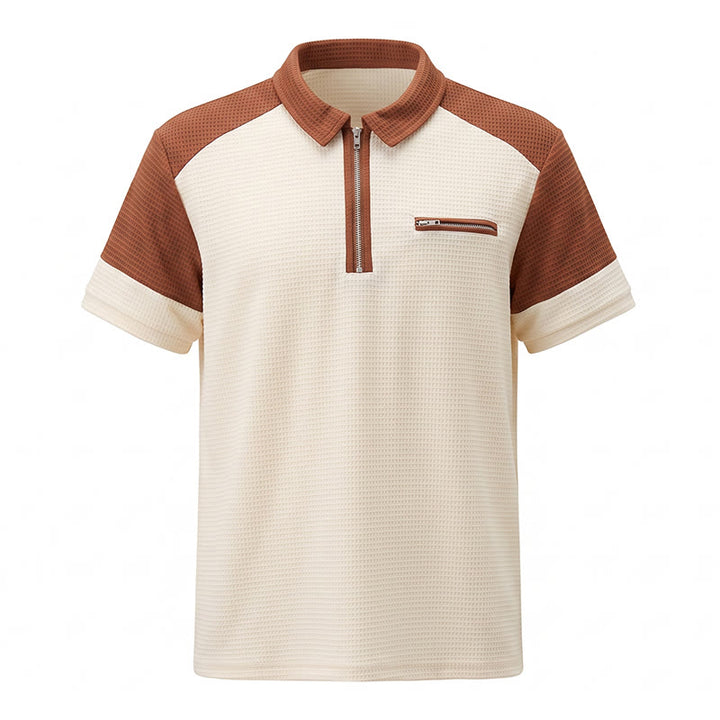Polo d'été rétro à col zippé pour homme - image 12