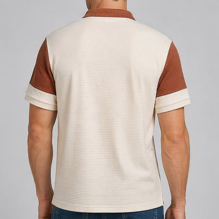 Polo d'été rétro à col zippé pour homme - image 2