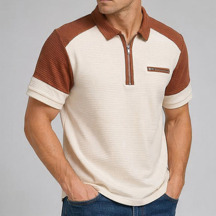 Polo d'été rétro à col zippé pour homme - image 3