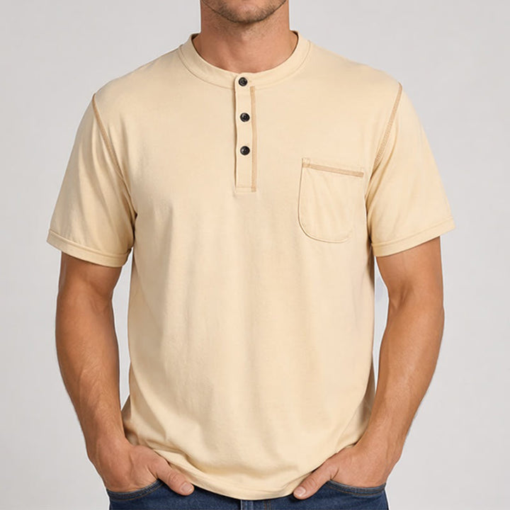 T-shirt polo homme style classique avec bordures contrastées - image 1