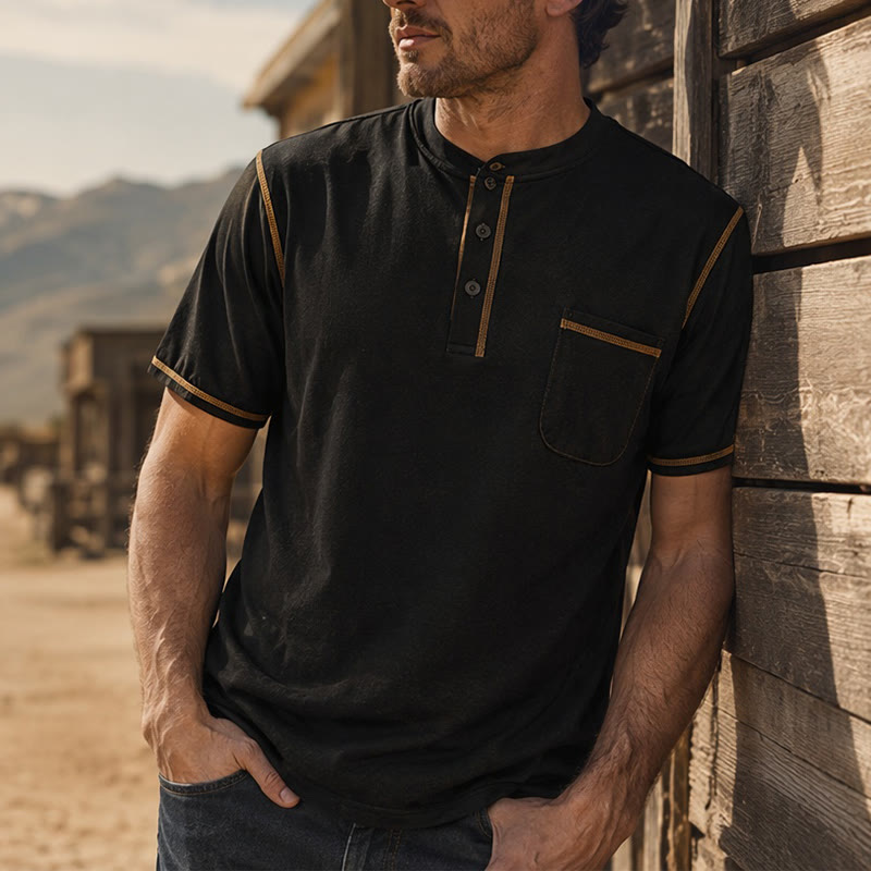 T-shirt polo homme style classique avec bordures contrastées - Noir - 3XL - image 7