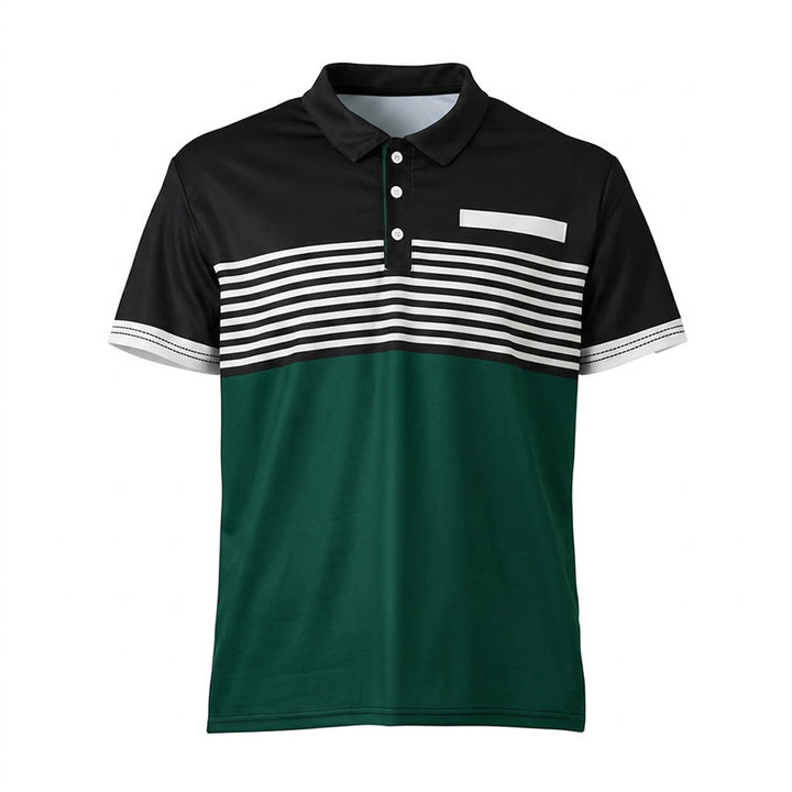 Polo d'été moderne à rayures noires pour homme - image 19