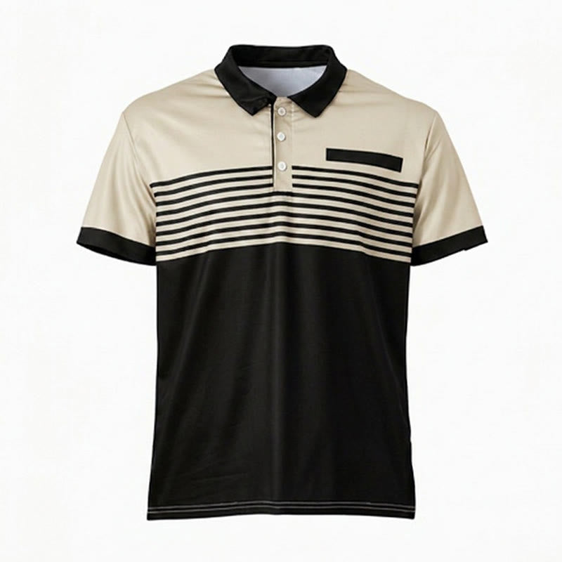 Polo d'été moderne à rayures noires pour homme - image 21