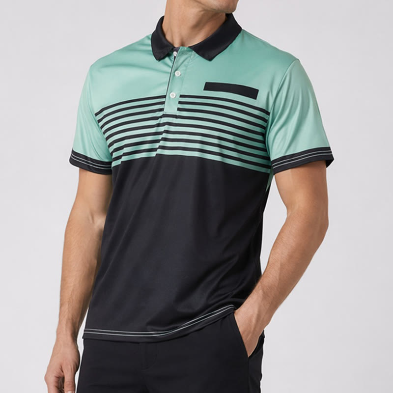 Polo d'été moderne à rayures noires pour homme - image 3