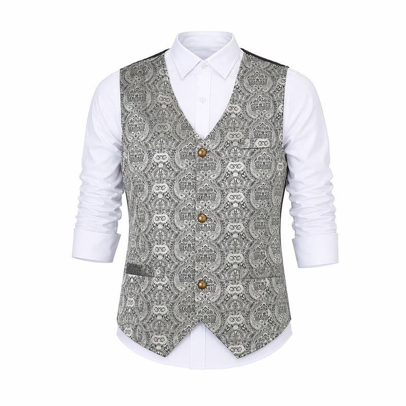 Gilet de costume quatre saisons pour homme, imprimé cachemire gothique vintage - image 12
