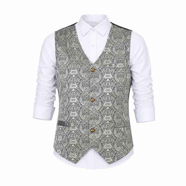 Gilet de costume quatre saisons pour homme, imprimé cachemire gothique vintage - image 12