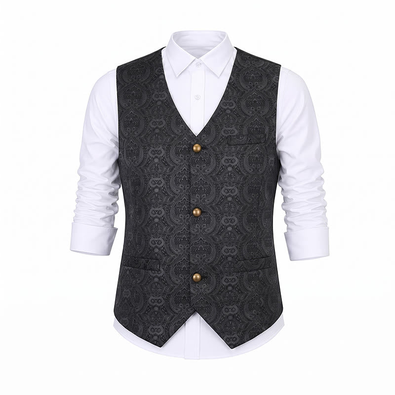 Gilet de costume quatre saisons pour homme, imprimé cachemire gothique vintage - image 14