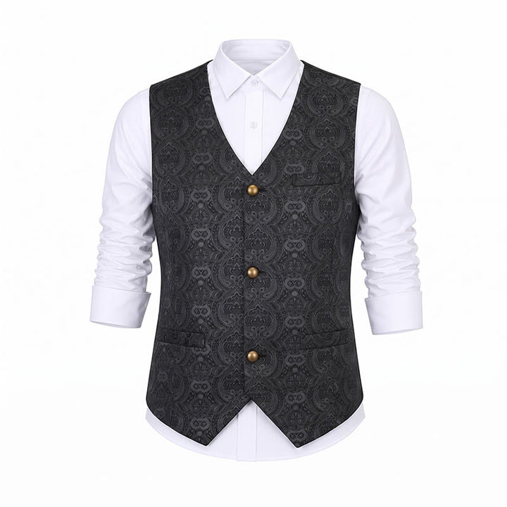 Gilet de costume quatre saisons pour homme, imprimé cachemire gothique vintage - image 14