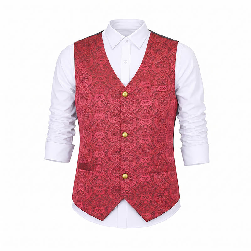 Gilet de costume quatre saisons pour homme, imprimé cachemire gothique vintage - image 15