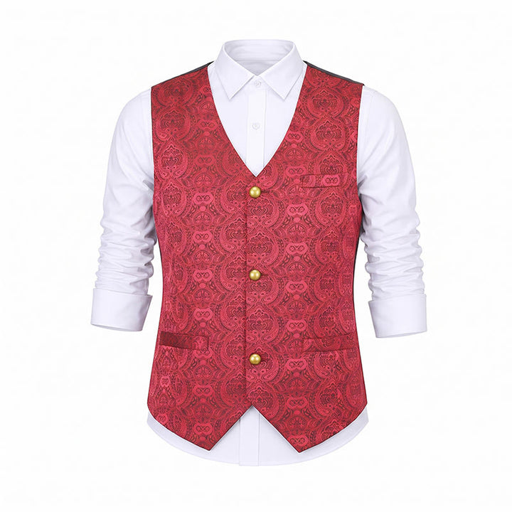 Gilet de costume quatre saisons pour homme, imprimé cachemire gothique vintage - image 15