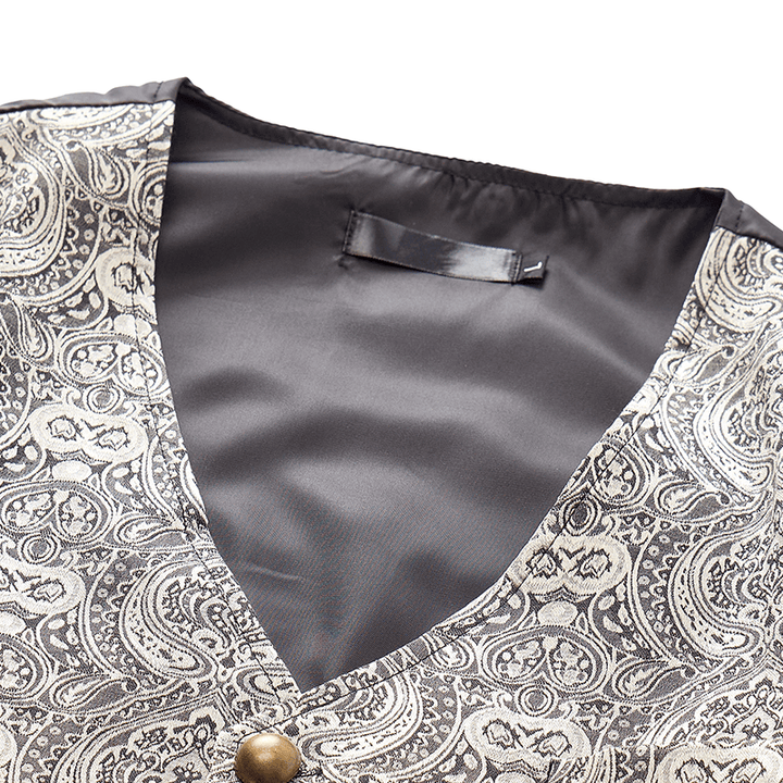 Gilet de costume quatre saisons pour homme, imprimé cachemire gothique vintage - image 6