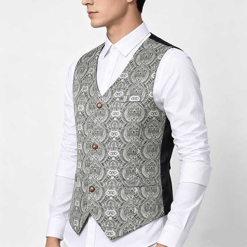 Gilet de costume quatre saisons pour homme, imprimé cachemire gothique vintage - image 2