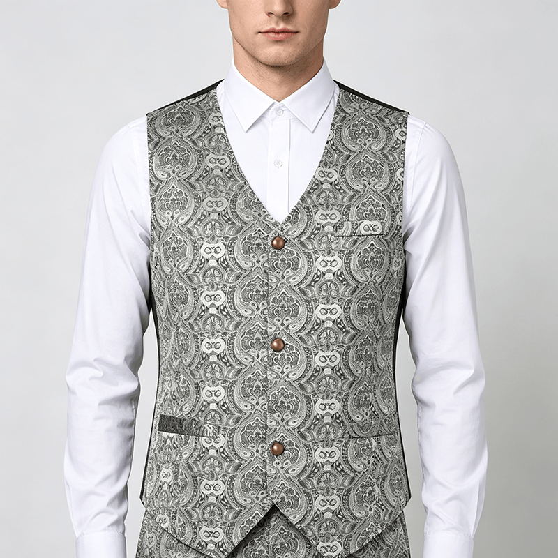 Gilet de costume quatre saisons pour homme, imprimé cachemire gothique vintage - image 1