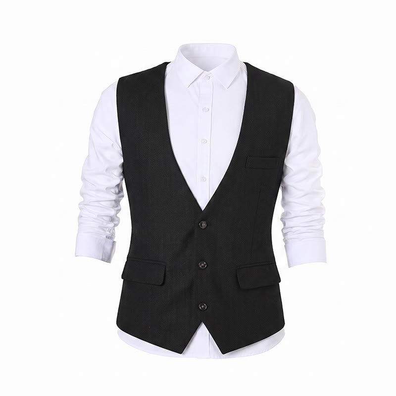Gilet de costume homme coupe slim couleur unie toutes saisons - image 15