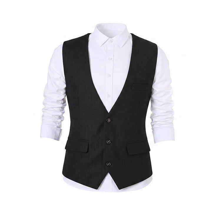 Gilet de costume homme coupe slim couleur unie toutes saisons - image 15