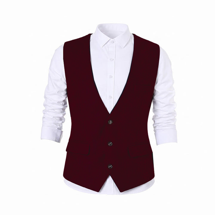 Gilet de costume homme coupe slim couleur unie toutes saisons - image 17