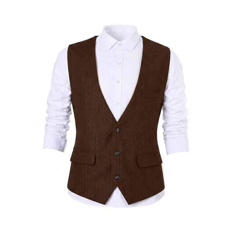 Gilet de costume homme coupe slim couleur unie toutes saisons - image 16