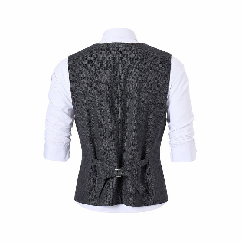 Gilet de costume homme coupe slim couleur unie toutes saisons - image 14