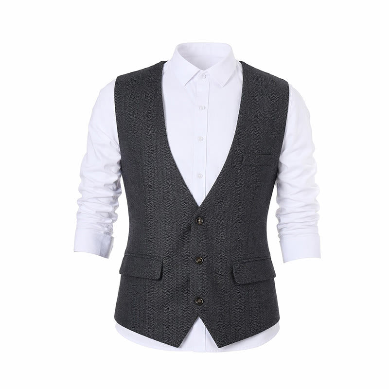 Gilet de costume homme coupe slim couleur unie toutes saisons - image 13