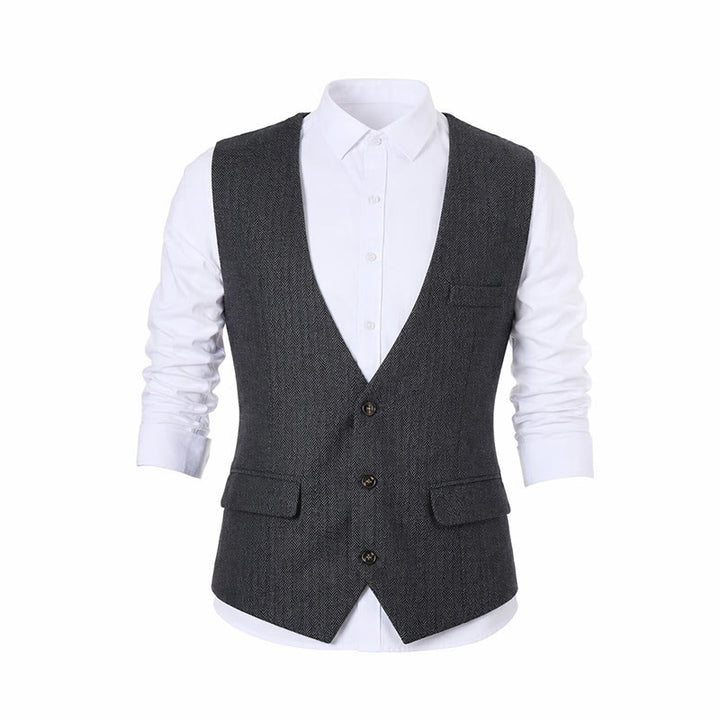 Gilet de costume homme coupe slim couleur unie toutes saisons - image 13