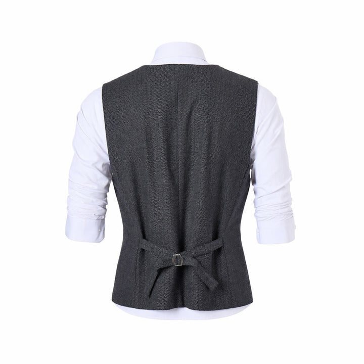 Gilet de costume homme coupe slim couleur unie toutes saisons - image 14