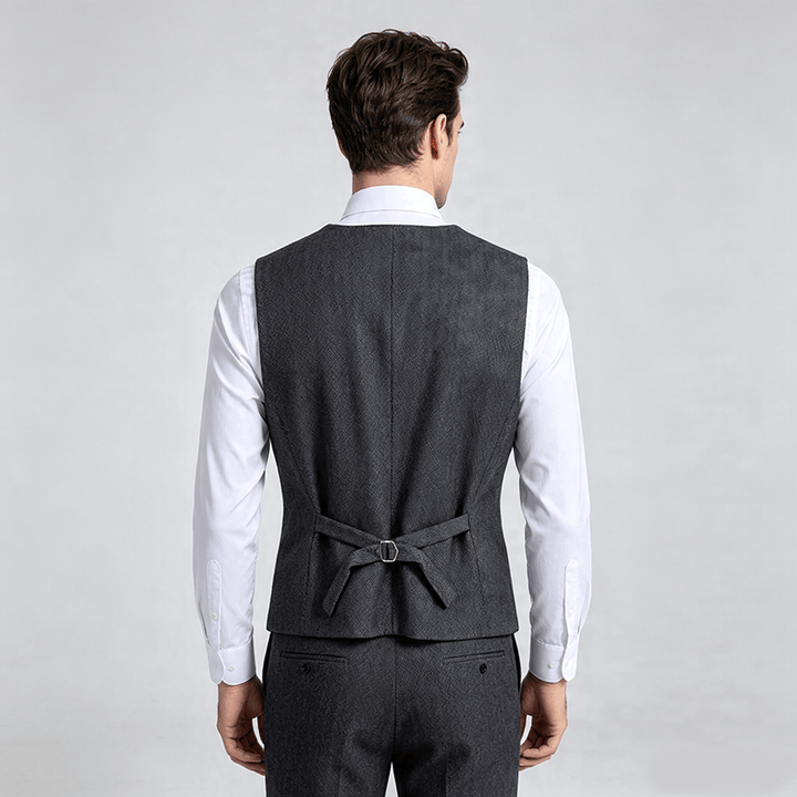 Gilet de costume homme coupe slim couleur unie toutes saisons - image 3