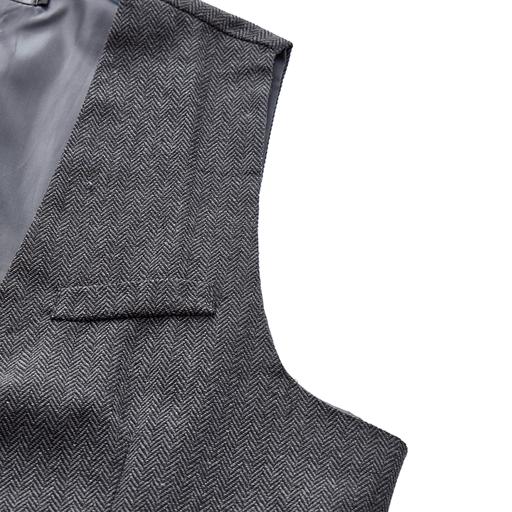 Gilet de costume homme coupe slim couleur unie toutes saisons - image 9