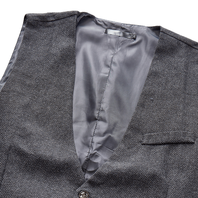 Gilet de costume homme coupe slim couleur unie toutes saisons - image 8