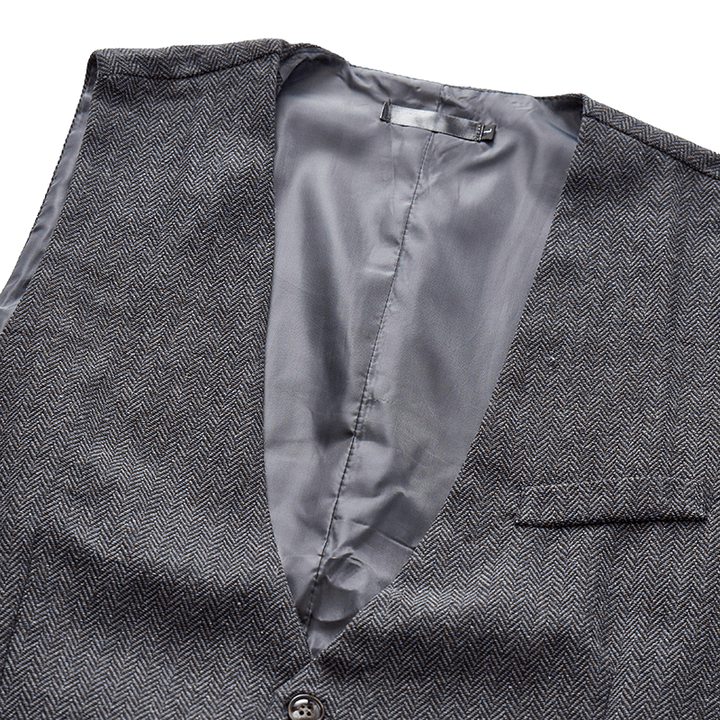 Gilet de costume homme coupe slim couleur unie toutes saisons - image 8