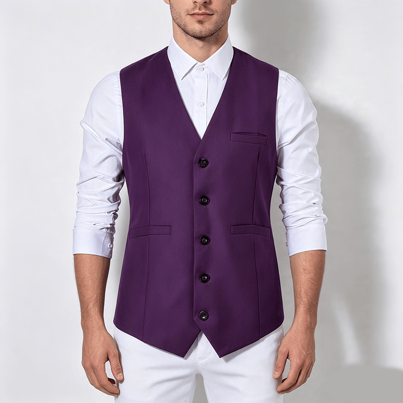 Gilet de costume multicolore pour homme, idéal pour le printemps et l'automne, pour un usage quotidien et professionnel. - image 1