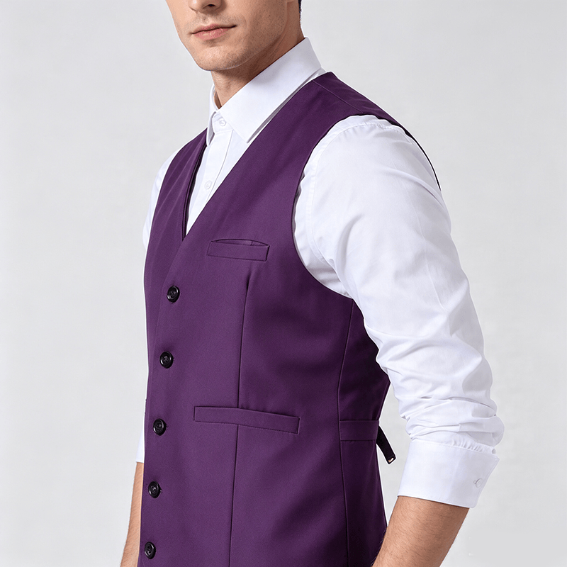 Gilet de costume multicolore pour homme, idéal pour le printemps et l'automne, pour un usage quotidien et professionnel. - image 2