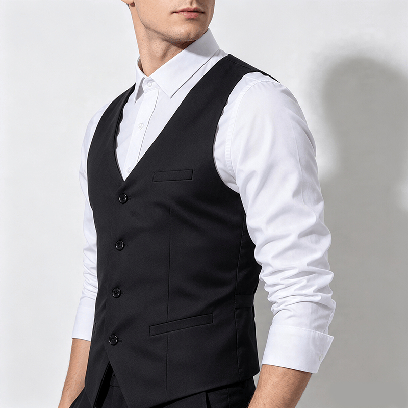 Gilet de travail toutes saisons pour homme, idéal au quotidien, pour mariage ou banquet. - image 2