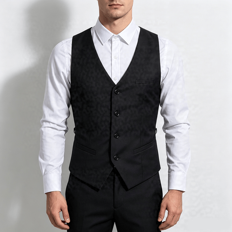 Gilet de travail toutes saisons pour homme, idéal au quotidien, pour mariage ou banquet. - image 1