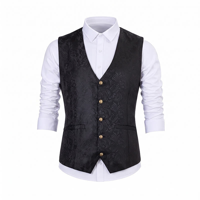 Gilet de costume décontracté pour homme, texturé jacquard, idéal pour Halloween - image 17