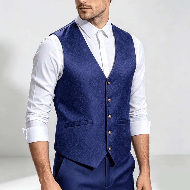 Gilet de costume décontracté pour homme, texturé jacquard, idéal pour Halloween - image 2